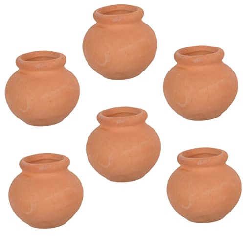 6pcs Miniature Flower Pots - 3.5 Inch Ceramic Succulent Planter Set for Indoor Plants, Cute Decoration for Home, Office, and Gardens
