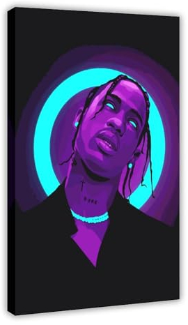 OffsuM Travis Scott Smokes Poster (3) Leinwand Poster Wandkunst Dekor Druck Bild Gemälde für Wohnzimmer Schlafzimmer Dekoration Rahmenstil 30 x 45 cm