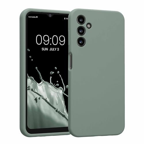 kwmobile Case Compatible with Samsung Galaxy A14 5G Case - Slim TPU Silicone Phone Cover - Soft Touch Finish - Rainwashed Green