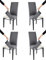 Tommychairs-4er Set gepolsterte Stühle JAZZ mit herausnehmbarem Bezug,Struktur aus lackiertem Buchenholz Anilinfarbe Schwarz,gepolstert und mit herausnehmbarem Bezug aus Stoff in Dunkelgrau bezogen