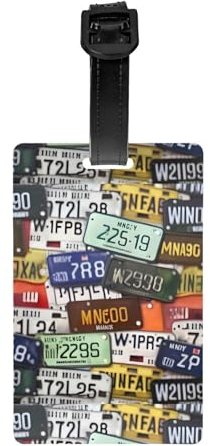 License Plate Luggage Tag,Compact Baggage Identifier for Suitcases,Sports Bags and More