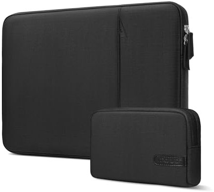 MOSISO Laptop Sleeve Bag, Compatible with MacBook Air/Pro, 13-13.3 inch Notebook, Compatible with MacBook Pro 14 inch M4 M3 M2 M1, Polyester Vertical Shockproof Laptop Case with Accessory Bag, Black