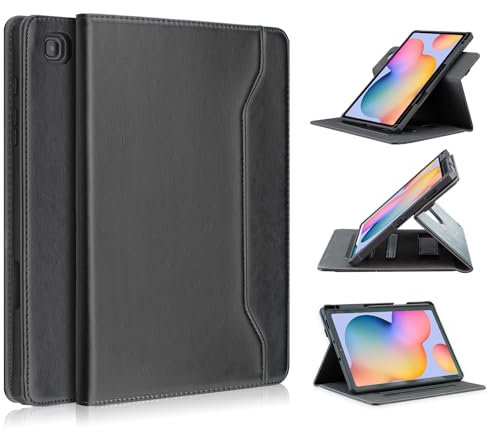 Yiernuo Custodia per Samsung Galaxy Tab S6 Lite 10.4 Pollici 2024 2022 2020 Tablet SM-P620 P625 P613 P619 P610 P615 Tablet,Cover Trasparente Rotazione 360°con Funzione Porta Penna,Nero