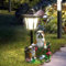 Solar Gartenfiguren Gartenstatuen LED, Harz, Garten Statue Solarlampen für außen, Gartendeko Beleuchtung, Deko Lampe Solarleuchten für Garten, Hof (Hunde 02)