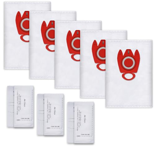 5 Sacs Aspirateur pour Miele FJM Compact C2 C1 Complete C1 S2 S3 S4 S5 S6 S7 Sacs d'Aspirateur 3D, 5 Sacs à Poussière avec 2 Jeux de Filtres