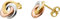 Ch.Abramowicz Tricolor Trinity Dreifach Knoten Ohrstecker Gold 585 14K Endlos