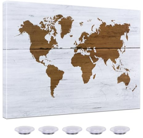 Aitakatta Weltreisekarte, trocken abwischbar, 40,6 x 30,5 cm, dekorativer Druck, magnetische Oberfläche, Whiteboard für die Wand mit Design, rahmenlose, trocken abwischbare Tafel für Wand, Magnete im