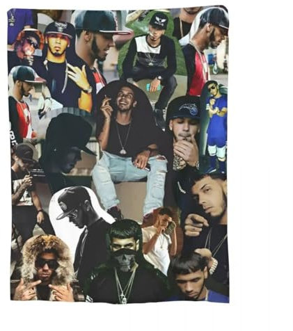 Anuel AA Rapper-Decke, Flanell, für alle Jahreszeiten, atmungsaktiv, weiche Decke, Heimdekoration, Reisedecke, Überwurfdecke (4 M)