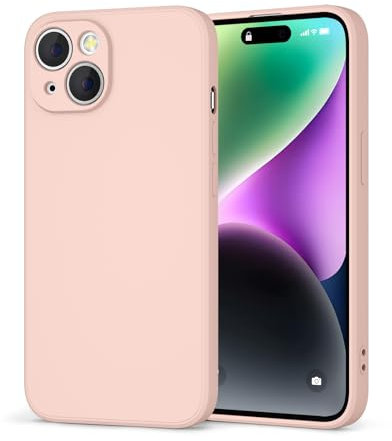 Oumida Coque Compatible avec iPhone 14, Résistant Aux Rayures, Protection Antichoc, Étui de Silicone Mince Souple iPhone 14, Rose