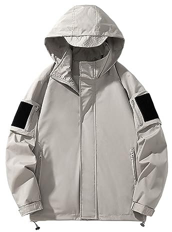 Ewleguzka Taktische Softshell-Jacke für Herren, wasserdicht, für Winter, Outdoor, Wandern, Fleecefutter, solide Oberbekleidung, Ripstop-Jacke, Khaki1, 4XL