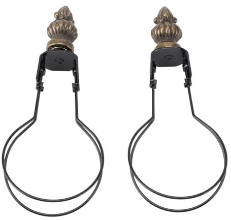 Lamp Shade Adapter, Small Clip On Lamp Shade Lamp Shade Holder Modern Stylish Metal 2pcs Lamp Bulb Clip Adapter for Floor Lamp, Standing Lamp, Chandelier (Black)