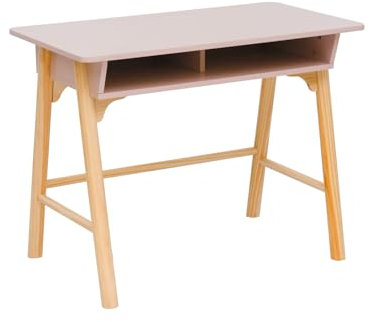 Rebecca Mobili Scrivania per Cameretta, Tavolo da Gioco per Bambini, Rosa Marrone, MDF Pino, con Vano Portaoggetti, per Lettura Compiti - Misure HxLxP: 70 x 90 x 50 cm - Art. RE7135