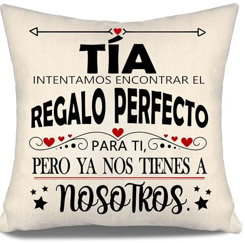 Aosumin Tía intentamos Encontrar Fundas de cojín Divertidas para tía Cumpleaños Acción de Gracias Mejor Tía Regalo (Tia-b)