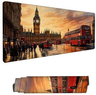 Grand Tapis de Souris XXL 1600x800x3mm,Tapis de Souris Rouge Tapis Souris,Voiture Tapis de Souris Gaming,Tapis Bureau avec Base Antidérapante,sous Main Souris à Bords Cousus,Accessoire Bureau Hs-138