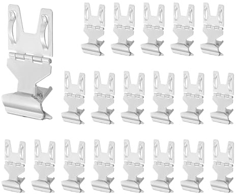 PATIKIL 20Pcs Metal Sign Clips, Rotatable Sign Holder Stand Clips Label Display Rack Merchandise Price Tag Clamps for Supermarket Retail Display, Silver Tone