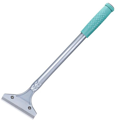 Casoter 4 Wallpaper Scraper 380MM Long Handle Heavy Duty Tool with 4-Inch Blade Non-Slip Soft Grip, Wide Head Tile Scraper Removes Wallpaper Floor Tiles 10 Spare Blades