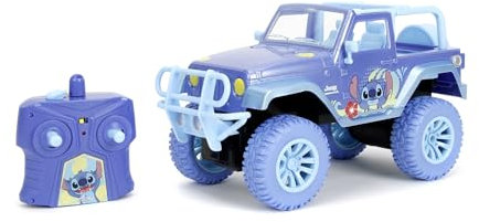 Jada Toys Stitch RC Auto Jeep (30 cm) - ferngesteuertes Spielzeugauto für Disney Fans und Kinder ab 6 Jahre, max. 9 km/h, Turbo-Funktion inkl. Fernbedienung