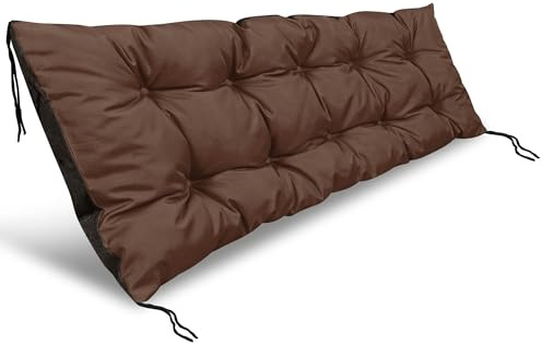 EDANTI Gartenkissen Gartenschaukelkissen Bankkissen Sitzkissen Rückenlehnen Bankauflage Für Gartenbank Polsterauflage Für Hollywoodschaukel Palettenbank 120x40cm (Braun)