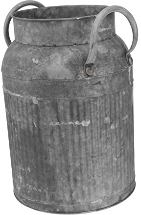 Alipis Vintage Metal Flower Bucket Large Rustic Milk Churn Planter Decorative Retro Plant Container for Home Garden Indoor Outdoor Décor
