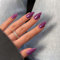 SXVME 48 Pcs Berry Purple Press on Nails Almond Medium Acrylic False Nails Medium Stiletto Natural Fake Nail Set Elegant Solid Color Full Cover Glossy Gel Stick on Nails for Women Daily Wear