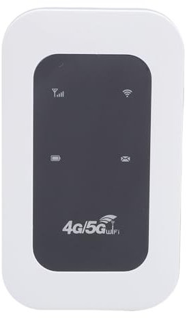 Hotspot WiFi 4G 5G Portatile, Hotspot Mobile per Viaggi di 10 Dispositivi con Slot per Schede SIM, LTE CAT4, velocità di Rete Fino a 300 Mbps, Adatta per i Viaggi, Campeggio