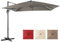 COSTWAY Sombrilla Terraza Exterior 3x3M con Base Cruzada, Sombrilla Rectangular 3 Inclinaciones, Rotación 360°, Parasol Excentrico Grande Jardin Terraza Playa Exterior (Gris)