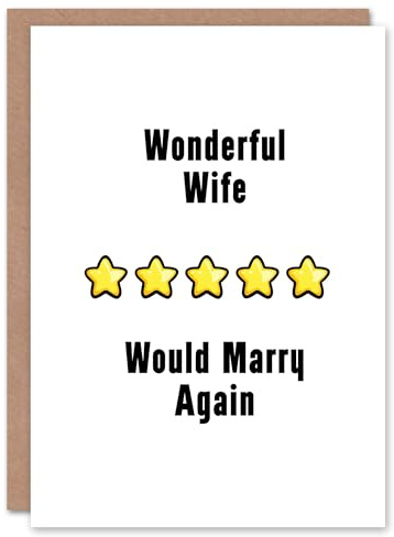 Artery8 Five Stars Wonderful Wife Would Marry Again Birthday Card