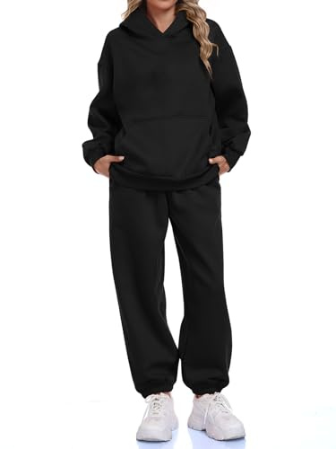 Hibelle Anxiety Relief Graphic Tai Chi Womens Hoodie Sweatsuit Set-Healing Energy,Luck & Wealth-2-Piece Lounge Tracksuit Black X-Large