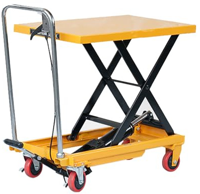 Hydraulischer Hubtischwagen Mit Einzelschere, Einzelscherenhubtisch Mit 4 Rädern, Scherenhubtisch Hubwagen, Portable Car Lift, für Fabriken, Lagerhäuser,150kg