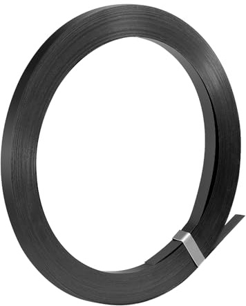 VEVOR Bobina di Reggetta in Acciaio, 19 mm x 0,55 mm x 91 m, Rotolo di Reggia in Metallo Resistente ad Ambienti Difficili, Resistenza alla Rottura di 775,6 kg, per Pallet per Imballaggio su Pallet