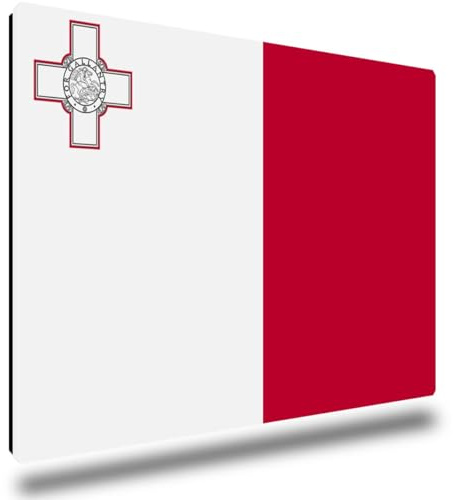 TRIOSK Kühlschrankmagnete Länderflaggen Magnet Flagge Malta Länder Reise Souvenir Geschenk für Reiselustige Frauen Männer Weltenbummler Kühlschrank stark eckig groß 85x55 mm