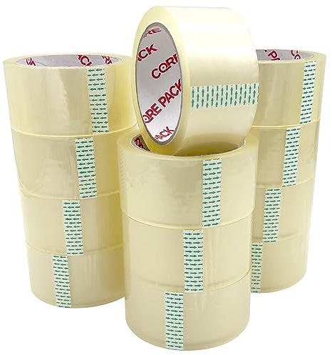 CorePack Strong Packaging Tape | 48MM x 66M | Secure and Sticky Packing Tape Suitable for a Heavy Duty Seal on Shipping Parcels & Boxes (Clear, 12 Pack)