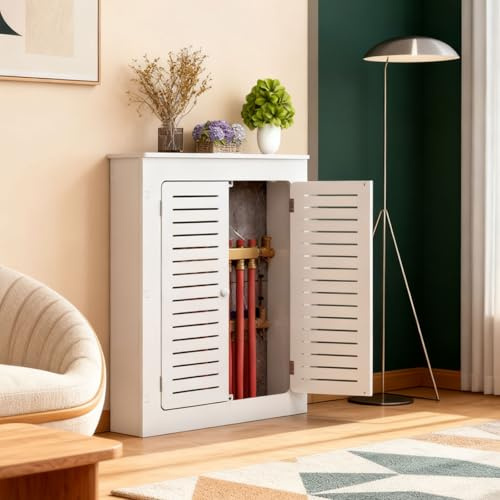 Cache-radiateur pour la maison, étagère de rangement, meuble sous-radiateur avec 2 portes, facile à monter, pour radiateur ancien, salle de bain, salon ou chambre 35Lx5.9Wx35H/90x15x90cm