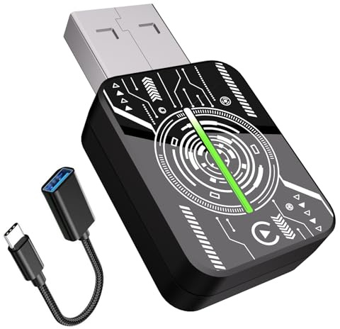 HEYINCAR+ Carplay Wireless Adapter, Superschnelle Upgrade von Wired auf Wireless, Plug und Play, Mini & Stabiler, für iOS 10+/Android 11+ & Autos ab 2016 (White)