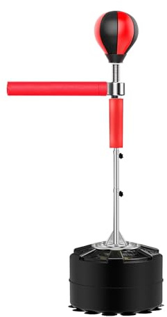 Boxsack, 360° Reflex-Drehstange, 130.5-157.5cm Höhenverstellbarer Boxständer, Standboxball mit Reflexstange, Standboxtrainer Punchingball für Boxbegeisterte