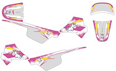 KIT DECO MOTO CROSS ADAPTABLE PW 50 TWINKLE (Rose, Année : 1996 à Actuel)