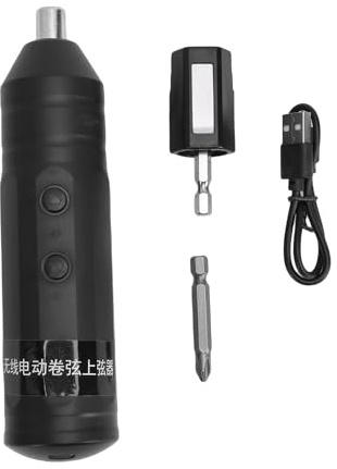 Dilwe Enrollador de Cuerdas de Guitarra Eléctrica, Herramienta de Rotación Coaxial Recargable para Cambios Rápidos de Cuerdas en Ukeleles de bajo Acústico