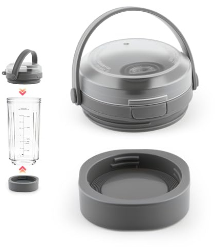 YHX-OU Trinkverschlussdeckel und Behälterverschluss als Ersatz für Ninja Blast BC100 und BC151 Standmixer der Serien, 530ml(grau)