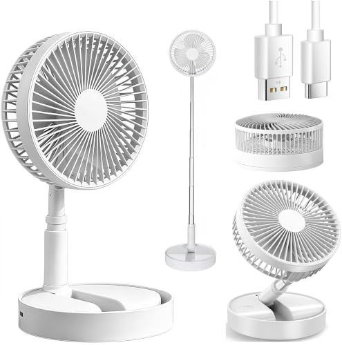 Uaste 7200mAh Portable Standing Fan, Foldable Telescopic Pedestal Fan