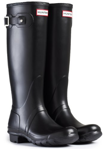 Stivali da pioggia regolabili con zaino da donna Hunter Original - Nero opaco - 42