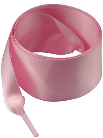 Goodlace 4cm de large, lacets larges de chaussure plats, lacets de satin de ruban, 150cm rose