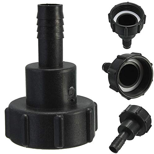 Tank Hose Adapter Plastic IBC Tank Adapter Garden Hose Adapter Fittings Tools 60mm Thread Import to 3/4(20mm) Connect Hose (Pack of 1)