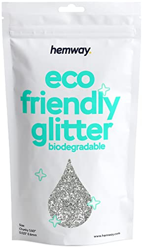 Eco Friendly Biodegradable Glitter | Silver - Chunky 100g, Plant Based, Biodegradable Glitter for Craft, Face, Hair, Nail, Body and Festival - Hemway