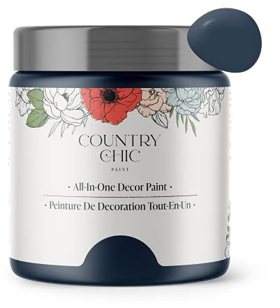 Chalk Style Paint - for Furniture, Home Decor, Crafts - Eco-Friendly - All-in-One - No Wax Needed (Peacoat [Navy Blue], Pint (16 oz))