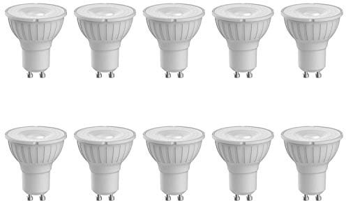 Pack of 10 x MEGAMAN 140506 Dimmable LED GU10 Lamp 5.5 Watt 35 Degree 4000k Cool White 500 Lumens