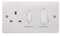 Click 45A Double Pole Cooker Switch With 13A Switched Socket White PVC