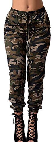 Minetom Pantalon de Jogging Long Femme Doux Casual Ample Camouflage Pantalon de Survêtement Running Training Fitness Yoga C Armée Verte Large