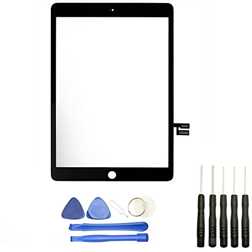 Visiodirect Vitre Tactile Compatible avec Ipad 7 A2197 A2198 A2200 Taille 10.2 Noir + Kit Outils