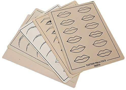 Sonew 5pcs Multifunctional Tattoo Übungshaut, Gefälschte Microblading-Übungshaut Lippen Augenbrauen Übungs Skins für Anfänger