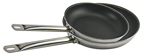 Juego 2 Sartenes, Aluminio Fundido con Antiadherente Tricapa Libre de PFOA, para Todo Tipo de Cocinas Incluida Inducción y Vitrocerámica, Aptas para Lavavajillas (2 juegos: 24+30CM, Mango Acero)